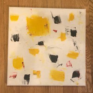 Yellow Black White Red Wall Art Decor Painting set